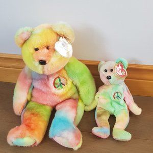 Ty Beanie Baby/Buddy Duo - Peace Bear